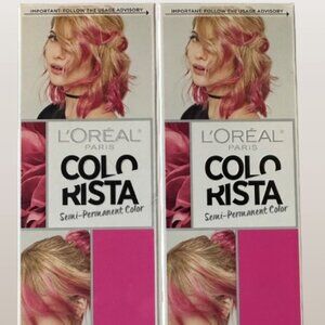 LOT of 2 L'Oreal ColoRista Semi-Permanent Hair Color Hot Pink #350
